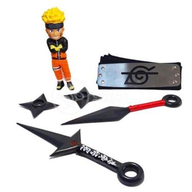 Imagem de Kit Boneco Action Figure Uzumaki Naruto Shippuden com Bandana Itachi, 2 Kunai e 2 Shuriken Tiktoys