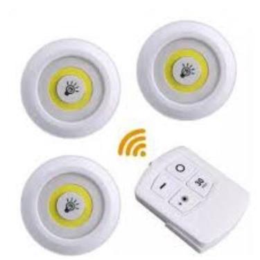 Imagem de Lâmpada LED Spot sem Fio Kit 3 Unidades com Controle Remoto Timer Luz Branco Puro 5600...