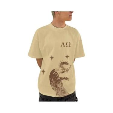 Imagem de Camiseta Masculina Y2K Oversize Com Estampa Gráfica JoJo Cross Vintage