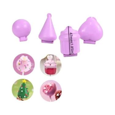 Imagem de Forma De Plástico Redonda Em Coração Para Cupcake E Pirulito, Kit Com 