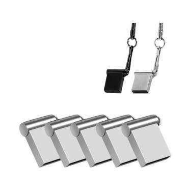 Imagem de Pen Drive Mini USB Prata 4GB 8GB 16GB 32GB 64GB 128GB Lote Com 5 Unida