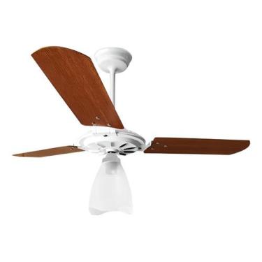 Imagem de Ventilador De Teto Yris Branco/mogno 180w E 150w Cor da estrutura Bran