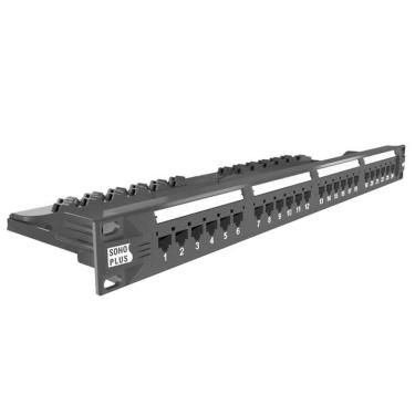 Imagem de Patch Panel Cat6 Furukawa Sohoplus 24 Portas T568 Com Guia