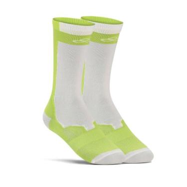 Imagem de Meia Unissex Olympikus Cano Médio Compressão Branco/Verde, Branco, Ver