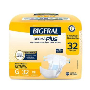 Imagem de Roupa Íntima Descartável Bigfral Derma Plus Econômico G 32 Unidades