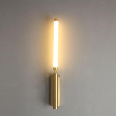 Imagem de Arandela Moderna Tubo Dourado 52cm Led 10W 3200K Bivolt 16204-PL - PAR