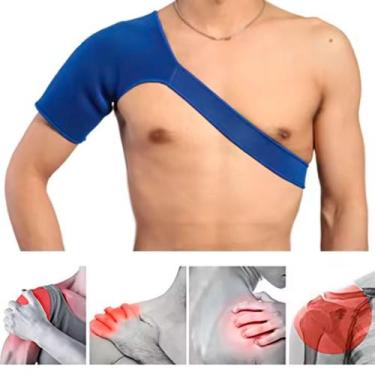 Imagem de Par Ombreira Compressiva Neoprene Bilateral Ortopédica Alivio Luxação 