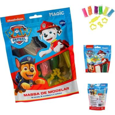 Imagem de Massa de Modelar Chase 150g com 6 Cores e 3 Moldes Exclusivos Patrulha Canina