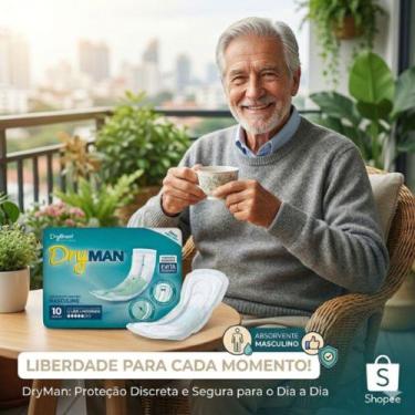 Imagem de Absorvente Masculino DryMan - Incontinência Leve a Moderada - 10 Unida
