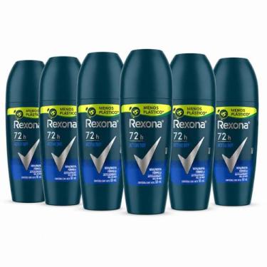 Imagem de Kit 6 Desodorante Rollon Rexona Active Controle Inteligente 50ml