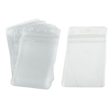 Imagem de uxcell 10 peças de porta-crachás verticais de plástico macio para cartões de visita