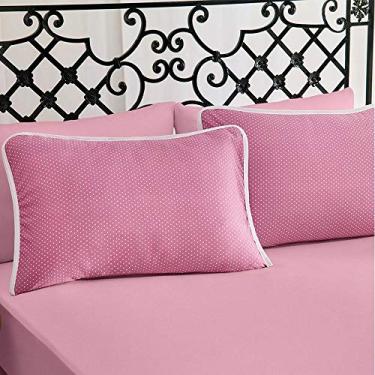 Imagem de Jogo de Cama King Size 3 Peças Estampado em Malha 100% Algodão Premium Poá Ciranda Rose