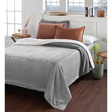 Imagem de Coberdrom Dupla Face com Sherpa Hexa Casal Cinza Jolitex