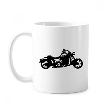 Imagem de Caneca com estampa de ilustração preta de motocicleta cerâmica xícara de porcelana de café louça