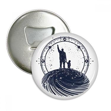 Imagem de Family Stars Geometry Art Pattern Abridor de garrafas Ímã de geladeira Emblema multifuncional