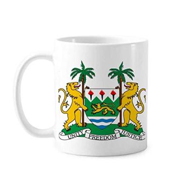 Imagem de Caneca com emblema nacional da África Serra Leoa Cerâmica Café Porcelana Utensílios de Mesa