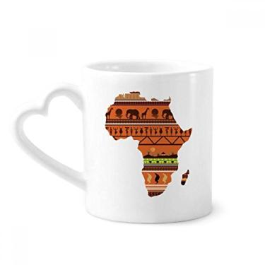 Imagem de Caneca com mapa de paisagem de nome do continente africano caneca de café cerâmica copo de coração de vidro