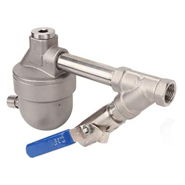 Imagem de Compressor de ar drenador automático, latão de liga de alumínio durável sem ruídos DN15 Válvula de drenagem de gás de explosão de grande diâmetro com fita adesiva impermeável (YA S6 com Filtro)
