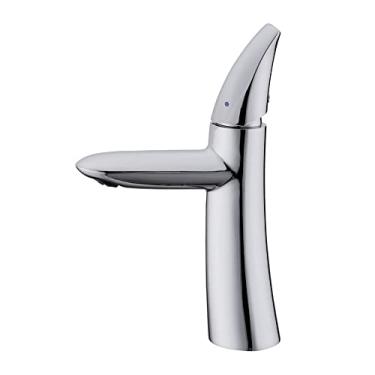 Imagem de Torneira de banheiro com luz de cobre em cascata, lavatório simples, torneira quente e fria, banheiro de hotel em cobre, 2