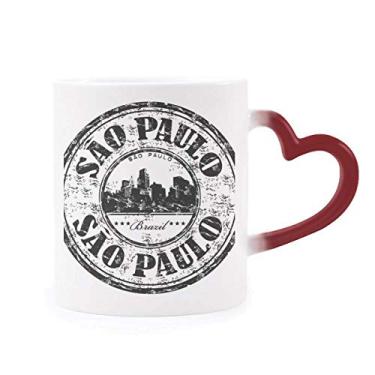 Imagem de Caneca de morphing com elemento cultural, inslogan de pintura, copo de coração vermelho sensível ao calor