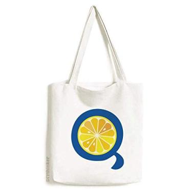 Imagem de Q Alphabet Sacola de lona com estampa de frutas laranjas, bolsa de compras casual