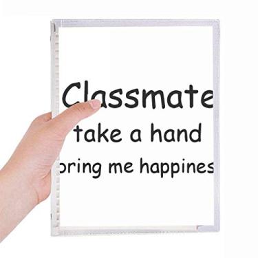 Imagem de Caderno Class smate Take A Hand Bring Me Happiness diário de folhas soltas recarregável