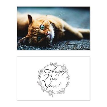 Imagem de Animal Pure Blue Eye Cat Photograph New Year Festival Greeting Card Bless Message Gift