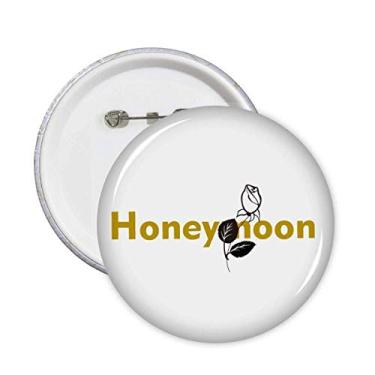 Imagem de Broches de flor e lua de mel, broche de expressão, emblema, acessório de decoração, 5 peças