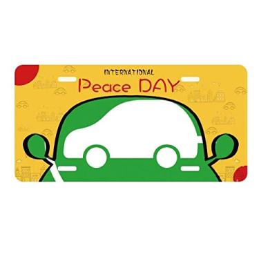 Imagem de DIYthinker Placa de carro com plugue circular para proteger o meio ambiente, decoração de carro, dia da paz