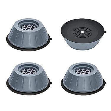 Imagem de 4 peças de almofadas antiderrapantes para máquina de lavar, almofada de suporte antivibração, secadora silenciosa e estável, empilhamento de móveis
