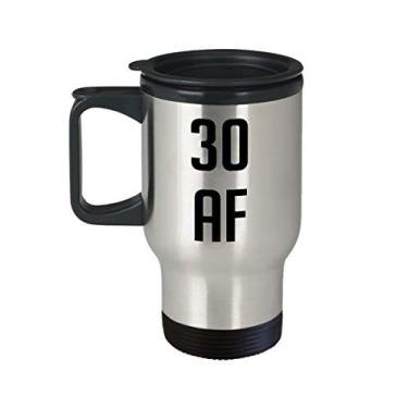 Imagem de Caneca de viagem 30 af - Caneca de chá divertido com isolamento de café de cacau quente - ideia de de 30 anos