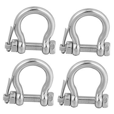 Imagem de OSALADI 4 Pcs Grilhão Manilha De Ancoragem De Pino De Parafuso Arco De Segurança Cadeado De Elevação D Algema Algemas Em Forma De d Manilha Para Levantar Girar Aço Inoxidável Metal Argolas