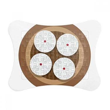 Imagem de China Prato cozido no vapor padrão de comida, moldura de quebra-cabeça decoração ornamento de jogo