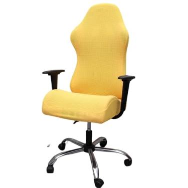 Imagem de Capa para cadeira de jogos de escritório, capa simples para mesa de computador, cadeira reclinável para competição, amarela, 1 peça