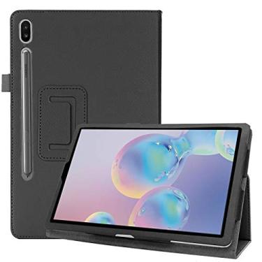 Imagem de elitegadget Capa de couro PU para Samsung Galaxy Tab S10 FE 10.9 / Galaxy Tab S9 FE 27.7 cm / Galaxy Tab S9 11 polegadas - Capa dobrável leve com suporte (preto)