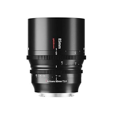 Imagem de 7artisans Lente cinematográfica de 85 mm T2.0 de grande abertura compatível com Sony E-Mount, lente de cinema de baixa distorção de foco manual, câmeras sem espelho para Sony A7 Series FX3 A7S3 A7M3