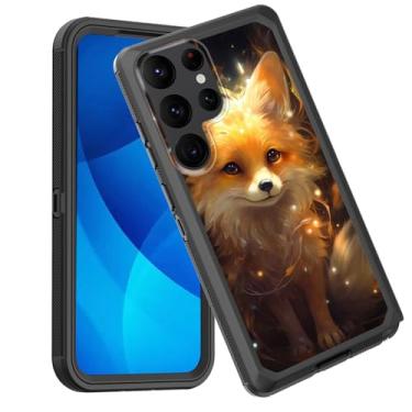 Imagem de GFEWYTJYJ Capa para Galaxy S24 Ultra, à prova de choque, 3 camadas, proteção total, capa rígida de alto impacto, resistente e resistente para Samsung Galaxy S24 Ultra 6,8 polegadas 2024, raposa fofa