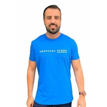 Imagem de Camiseta Masc Tropical Vibes Colcci - Azul P-Masculino