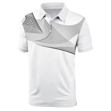Imagem de onedog Camisetas masculinas de golfe, manga curta, estampada, atlética, casual, tênis, golfe, camisa polo para homens com gola de verão, 035-wgr, XXG