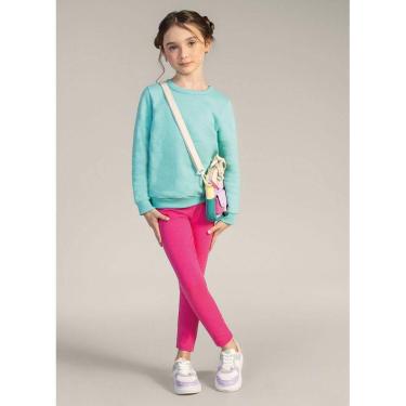 Imagem de Calça Legging Básica Infantil Menina Em Cotton Brandili Rosa
