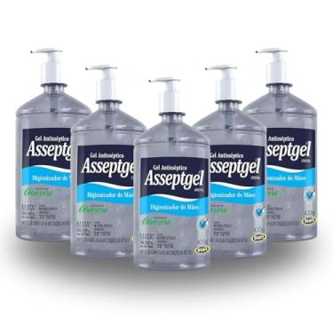 Imagem de Kit c/6 Álcool Gel 420g Start Asseptgel Com Válvula Pump Antisseptico Cristal Aloe Vera