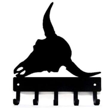 Imagem de Chaveiro The Metal Peddler Steer Skull – Pequeno 15 cm de largura | Feito nos EUA