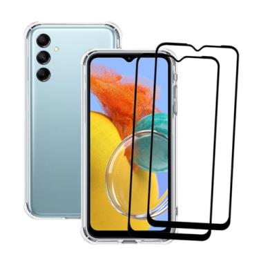 Imagem de Capa M14 5g, Capinha Anti Impacto e 2x Pelicula Vidro 3D Para Samsung Galaxy M14 Case Transparente Proteção de Câmera