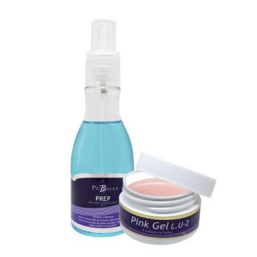Imagem de Kit Pink Gel Lu2 E Prep Higienizador Produtos Unhas Piubella, Único, R
