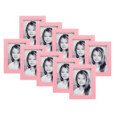 Imagem de Kit De 10 Porta Retratos Rosa Pastel 10X15 Menina Princesa - Geral