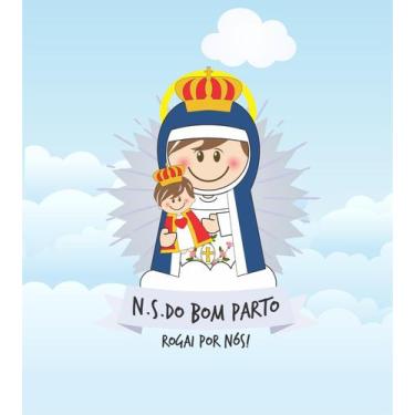 Imagem de Almofada Com Enchimento Oração Santinho Nossa Senhora do Bom Parto - C