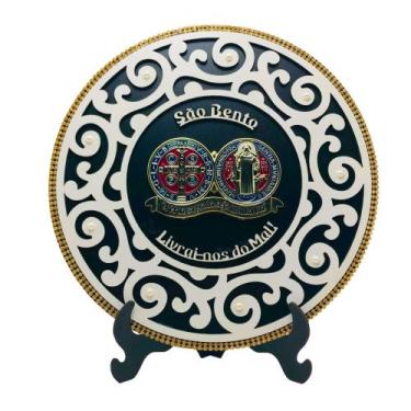Imagem de Adorno Mandala de Mesa e Parede Medalha de São Bento Preto - ARMAZÉM C