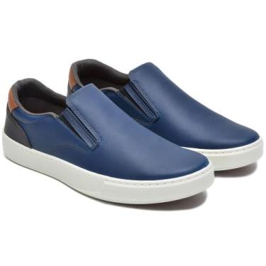 Imagem de Sapatenis Masculino Slip On Casual Confortável - Pettinari, Azul, 39