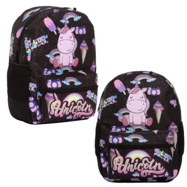 Imagem de Mochila Unicórnio Bolsa De Costas Juvenil Resistente Aulas - TOYS 2U