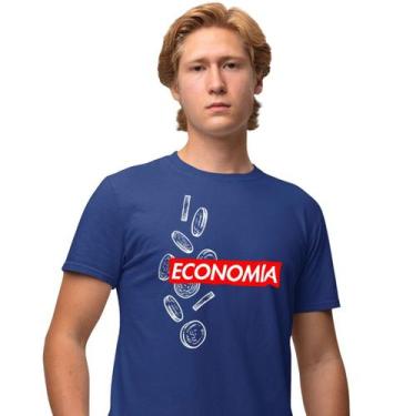 Imagem de Camisa Camiseta Masculina Estampada Economia Supreme 100% Algodão Fio 